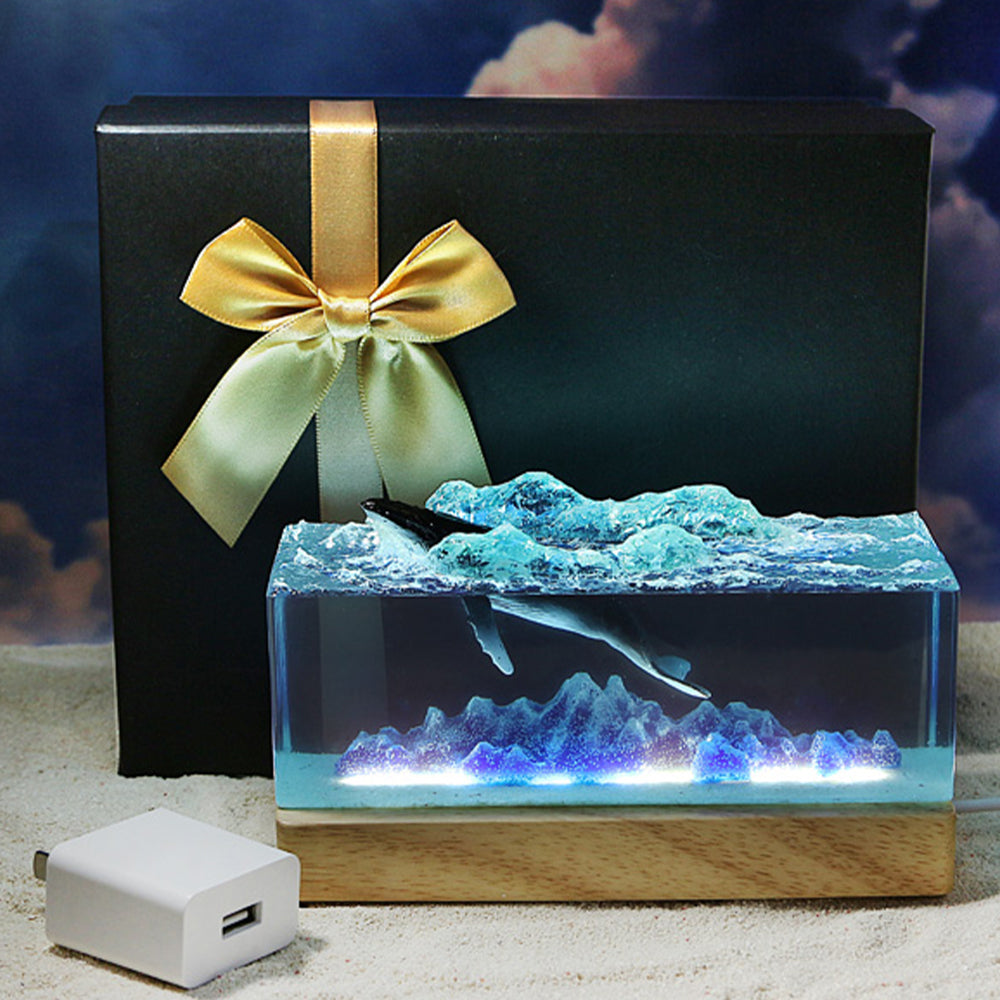 Kochwert Ocean Whale Resin Night Light – Perfect for Birthday Gifts and Home Decor