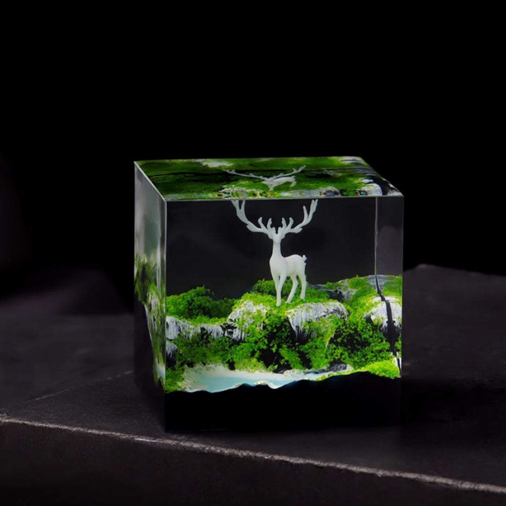 Kochwert Preserved Flower Fawn Resin Statue – Home, Living Room, Study, and Office Decor