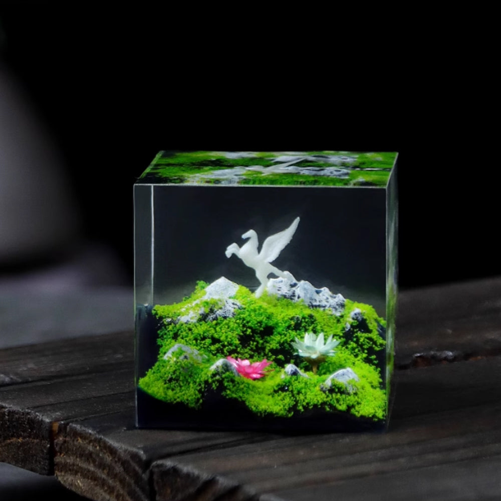 Kochwert Preserved Flower Fawn Resin Statue – Home, Living Room, Study, and Office Decor