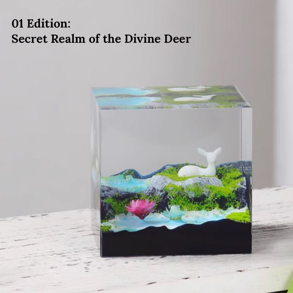 Kochwert Preserved Flower Fawn Resin Statue – Home, Living Room, Study, and Office Decor