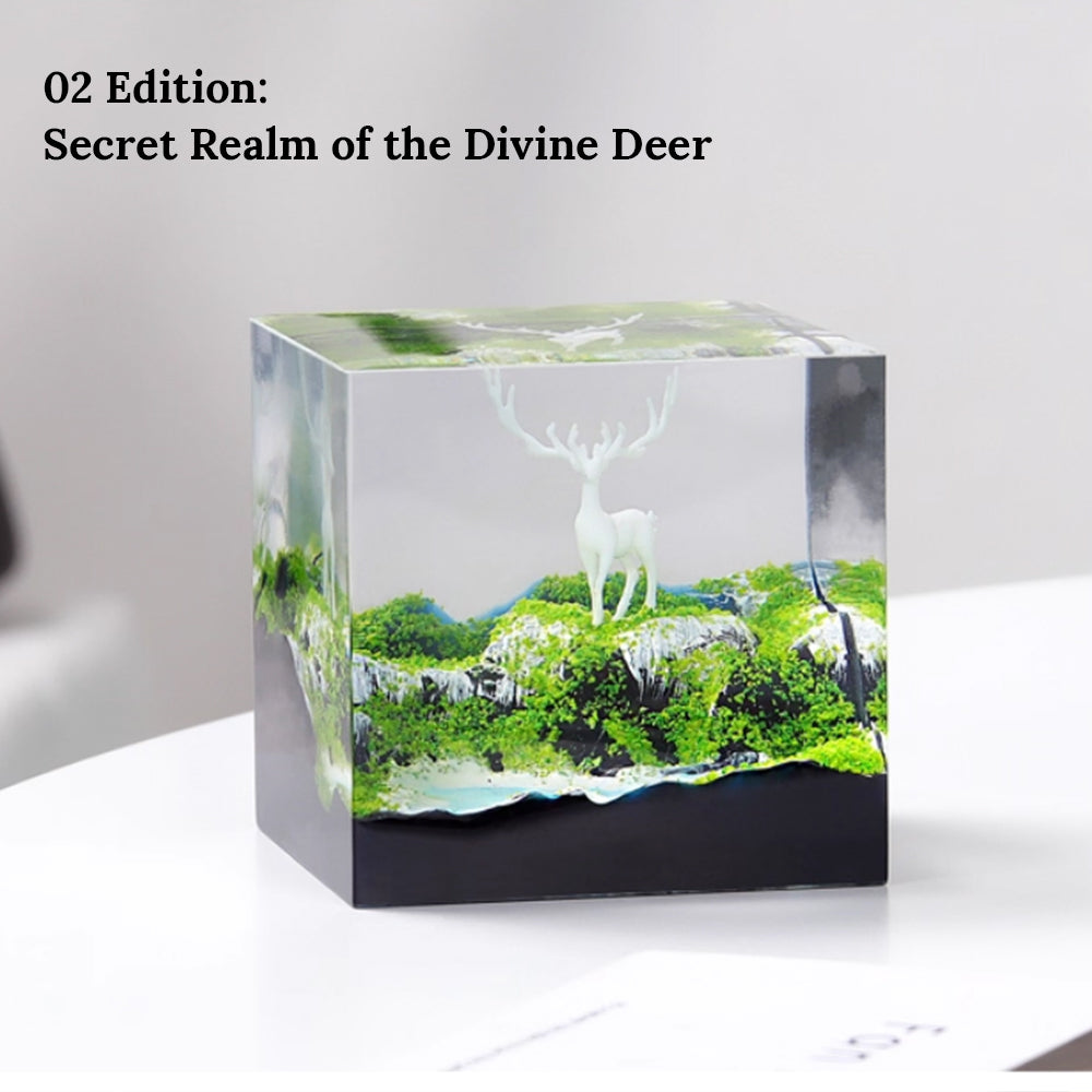 Kochwert Preserved Flower Fawn Resin Statue – Home, Living Room, Study, and Office Decor