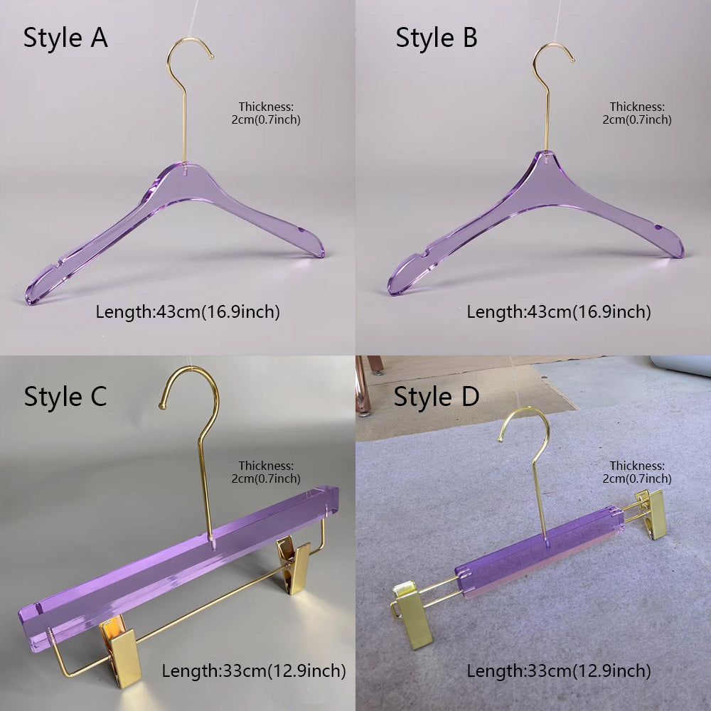 Kochwert Purple Acrylic Clothes Hanger - Long Hook Durable for Hanging Dresses and Pants
