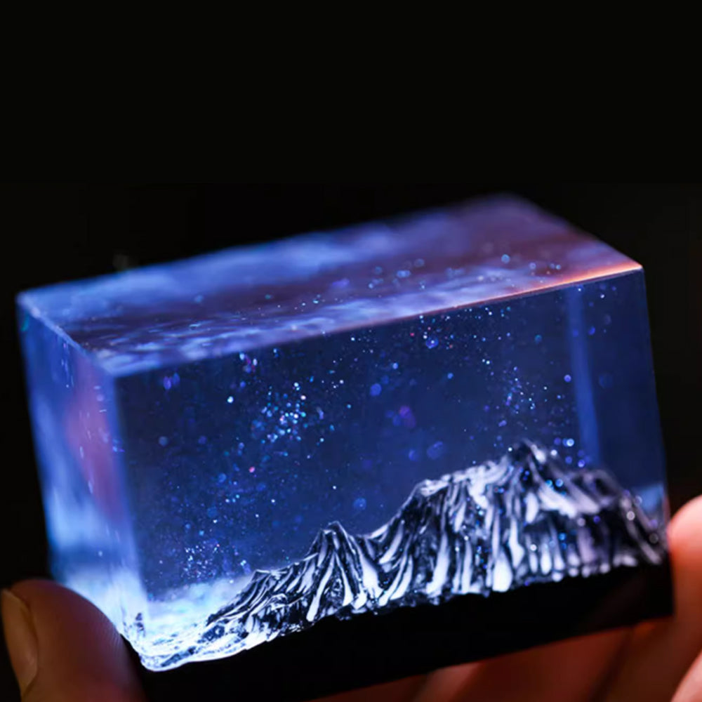 Kochwert Resin Mountain Ocean Sculpture – Handmade Desk & Car Decor, Unique Gift Idea