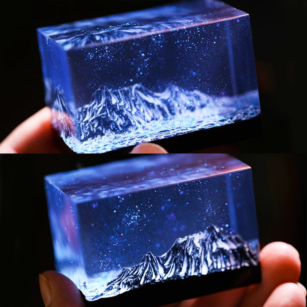 Kochwert Resin Mountain Ocean Sculpture – Handmade Desk & Car Decor, Unique Gift Idea