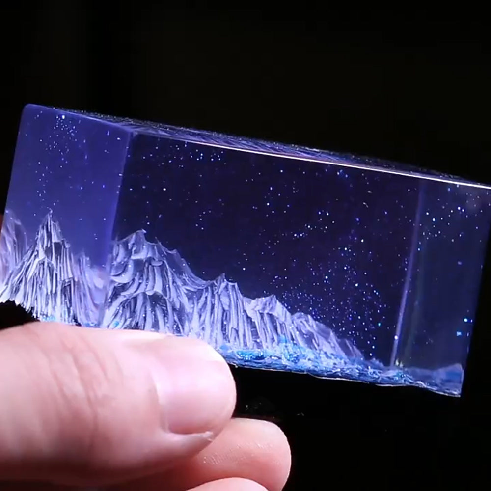 Kochwert Resin Mountain Ocean Sculpture – Handmade Desk & Car Decor, Unique Gift Idea