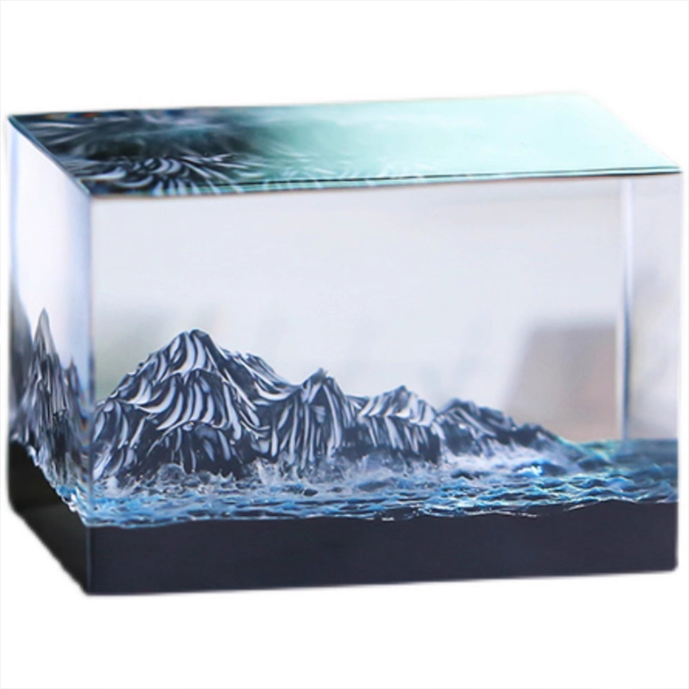 Kochwert Resin Mountain Ocean Sculpture – Handmade Desk & Car Decor, Unique Gift Idea