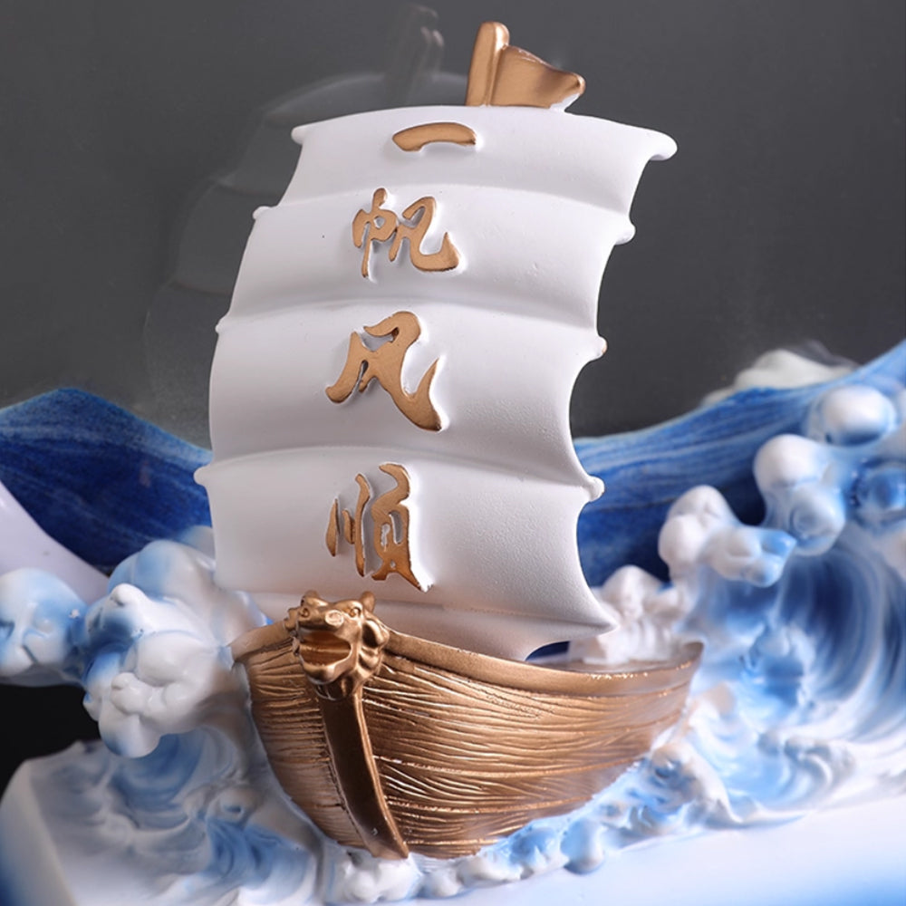 Kochwert Resin Sand Art Decor-3D Round Sailing Home Decor Meaningful Blessing Gift