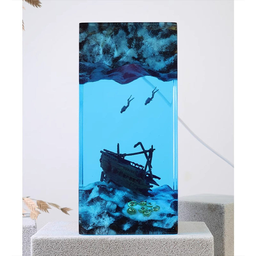 Kochwert Shipwreck Diver Resin Night Light – Ocean Art Lamp for Home Decor and Gifts