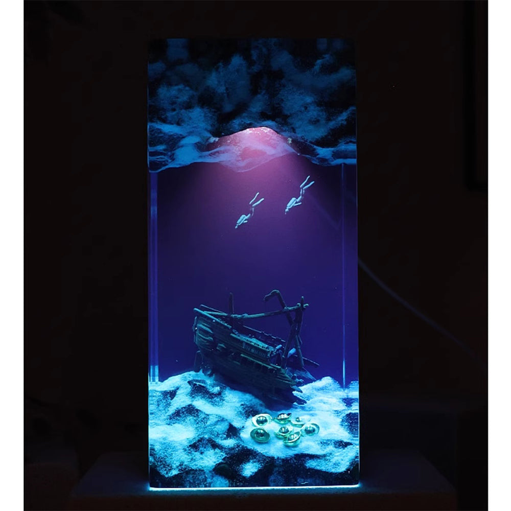 Kochwert Shipwreck Diver Resin Night Light – Ocean Art Lamp for Home Decor and Gifts