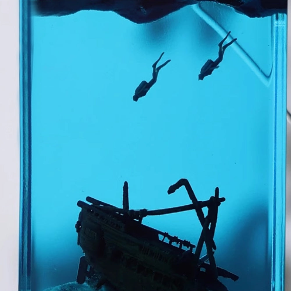Kochwert Shipwreck Diver Resin Night Light – Ocean Art Lamp for Home Decor and Gifts