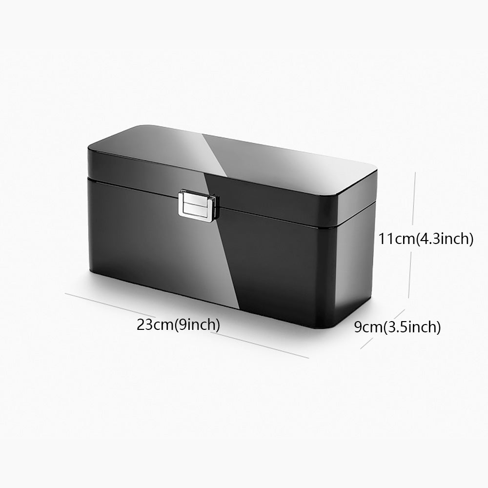 Light luxury lacquer wood piano jewelry storage box, ring necklace double pendant jewelry collection box