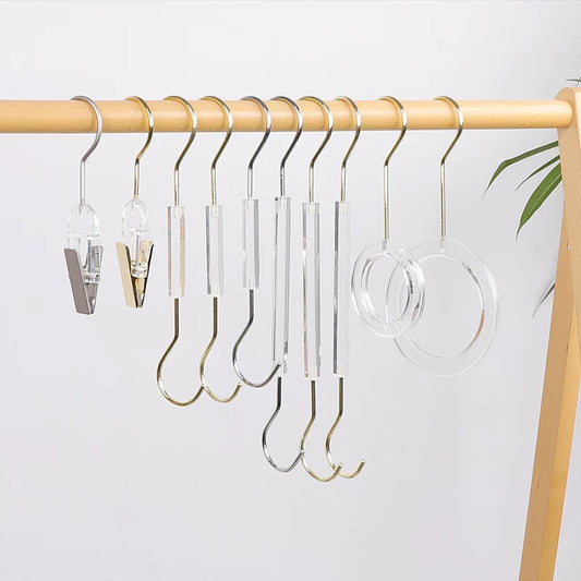Kochwert Clear Acrylic Coat Hook - S/Ring/Clip Style for Home, Wardrobe and Accessory Display-1