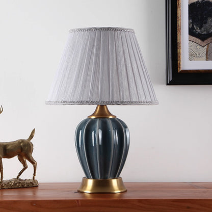 Kochwert Ceramic & Brass Table Lamp – Modern Minimalist Home, Bedroom & Living Room