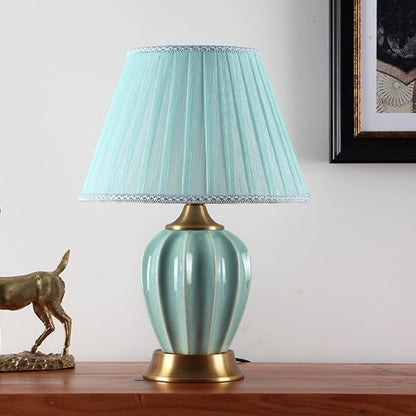 Kochwert Ceramic & Brass Table Lamp – Modern Minimalist Home, Bedroom & Living Room