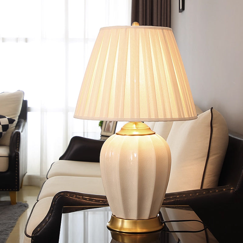 Kochwert Ceramic & Brass Table Lamp – Modern Minimalist Home, Bedroom & Living Room