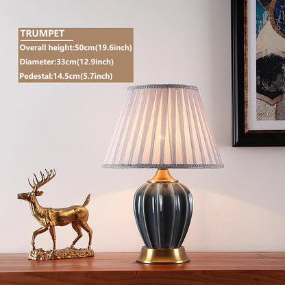 Kochwert Ceramic & Brass Table Lamp – Modern Minimalist Home, Bedroom & Living Room