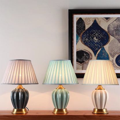 Kochwert Ceramic & Brass Table Lamp – Modern Minimalist Home, Bedroom & Living Room