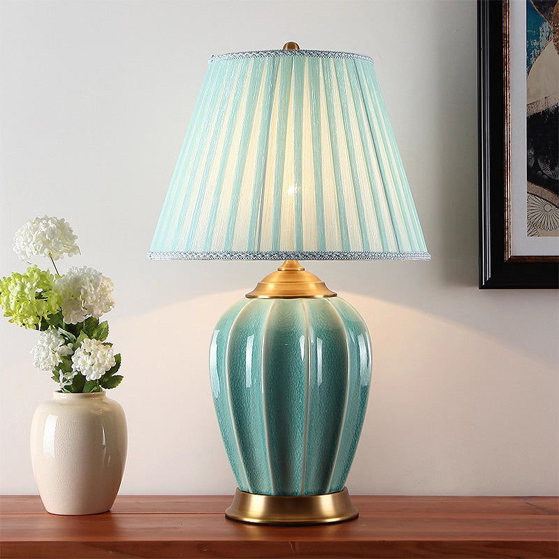 Kochwert Ceramic & Brass Table Lamp – Modern Minimalist Home, Bedroom & Living Room