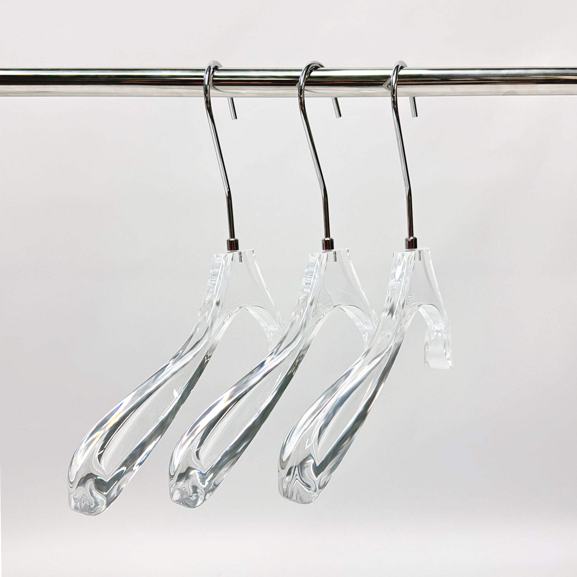Kochwert Clear Acrylic Hanger with Long Hook – Durable for Heavy Winter Coats and Pants-1
