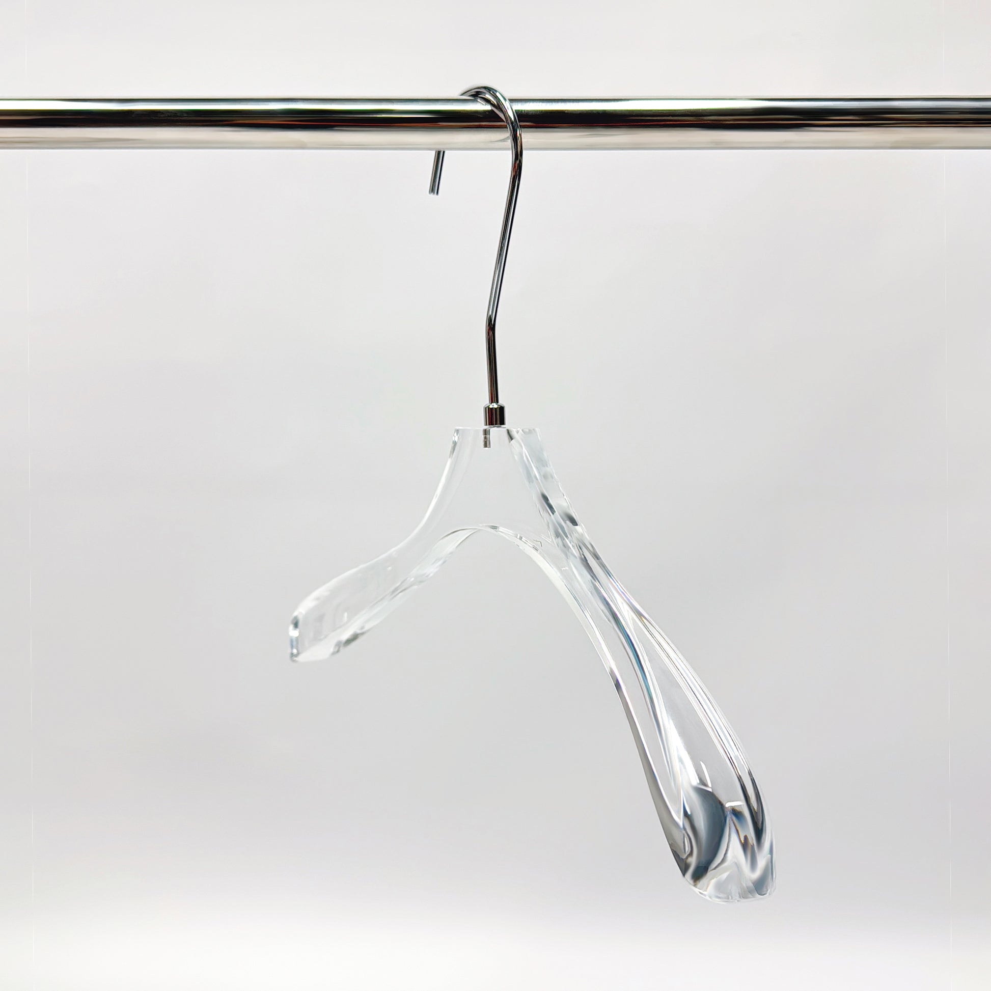Kochwert Clear Acrylic Hanger with Long Hook – Durable for Heavy Winter Coats and Pants-6