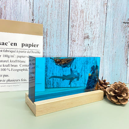 Kochwert Clear Resin Shark Night Light - A Home Decor Mood Light or Holiday Birthday Gift-1