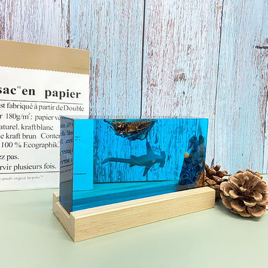 Kochwert Clear Resin Shark Night Light - A Home Decor Mood Light or Holiday Birthday Gift-1