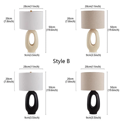 Kochwert Creative Bedside Table Lamp – Modern Art Lamp with Linen Shade for Bedroom Decor