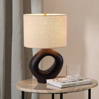 Kochwert Creative Bedside Table Lamp – Modern Art Lamp with Linen Shade for Bedroom Decor