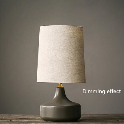 Kochwert Creative Ceramic Bedside Table Lamp – Modern Linen Shade for Warm Bedroom Lighting