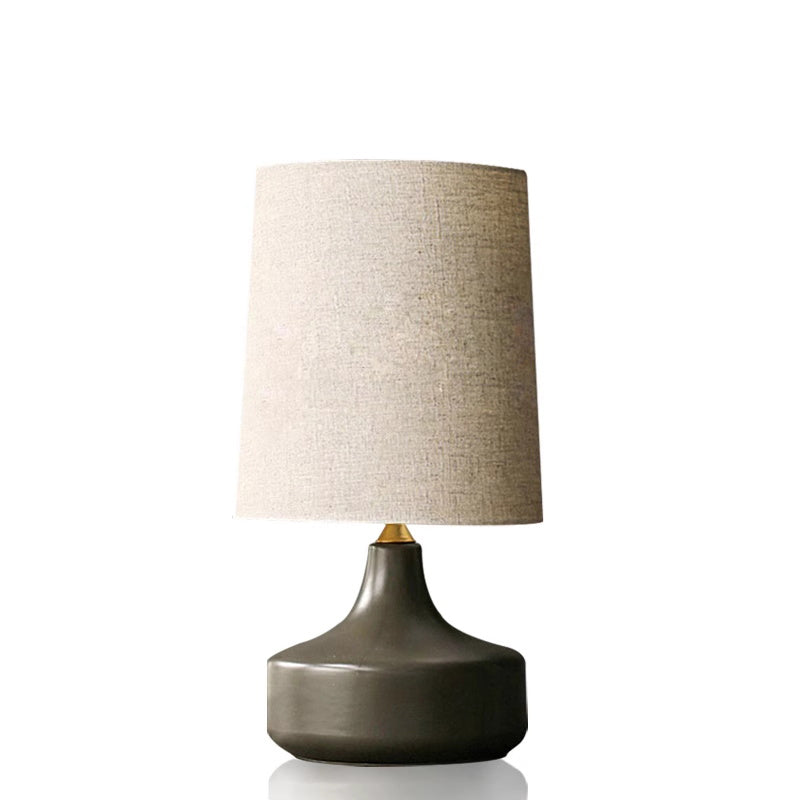 Kochwert Creative Ceramic Bedside Table Lamp – Modern Linen Shade for Warm Bedroom Lighting