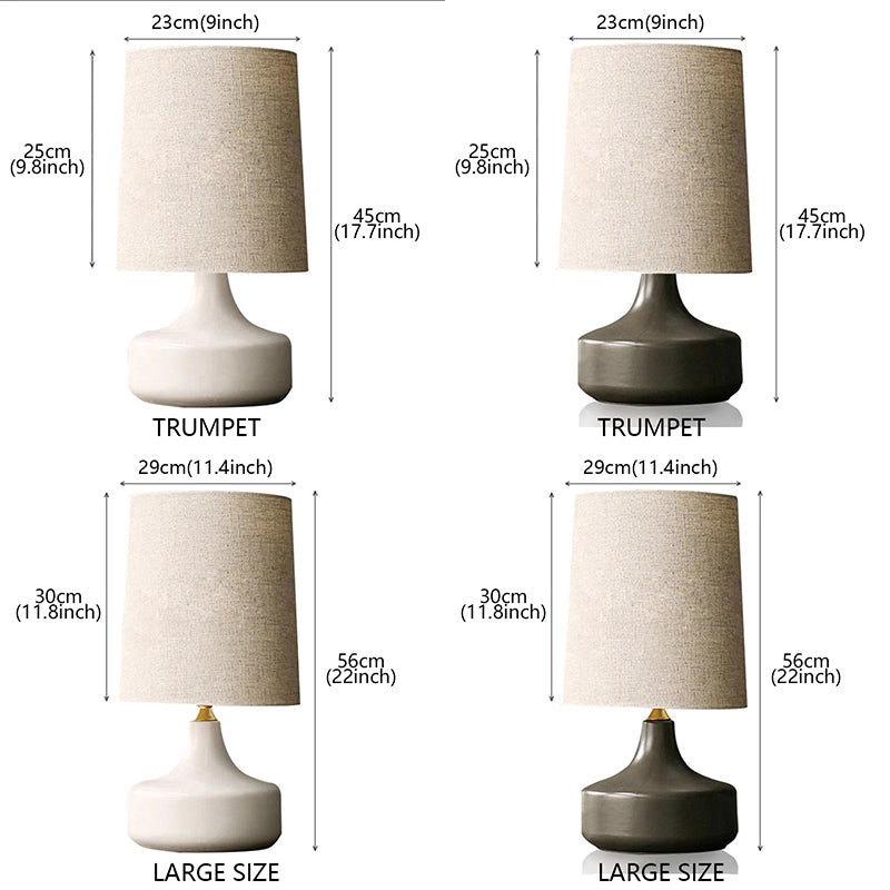Kochwert Creative Ceramic Bedside Table Lamp – Modern Linen Shade for Warm Bedroom Lighting