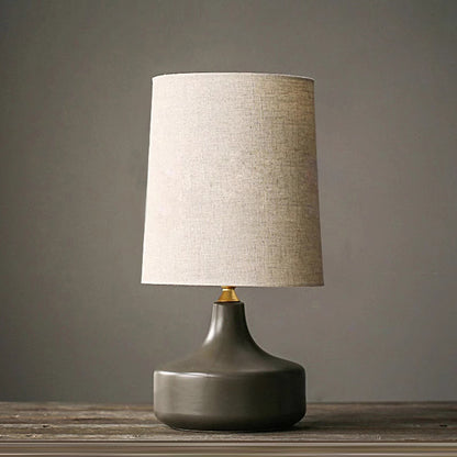 Kochwert Creative Ceramic Bedside Table Lamp – Modern Linen Shade for Warm Bedroom Lighting