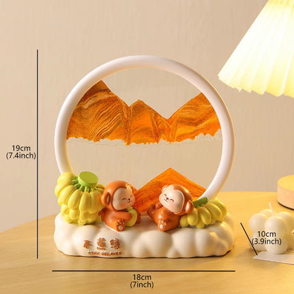 Kochwert Creative Resin Hourglass - Panda Monkey Sand Art Desktop Decor and Healing Gift