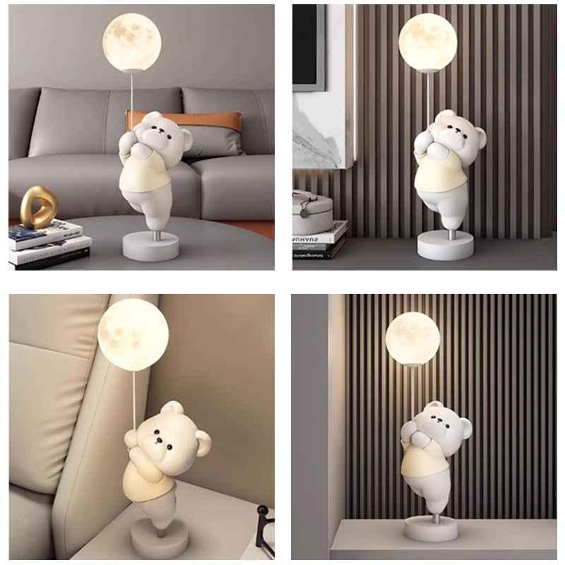 Kochwert Cute Bear & Bunny Kids Bedside Lamp – Warm Night Light for Bedroom & Living Room