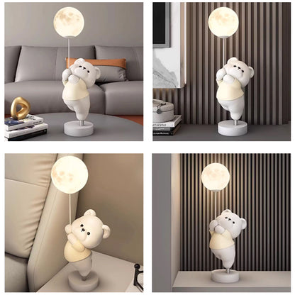 Kochwert Cute Bear & Bunny Kids Bedside Lamp – Warm Night Light for Bedroom & Living Room