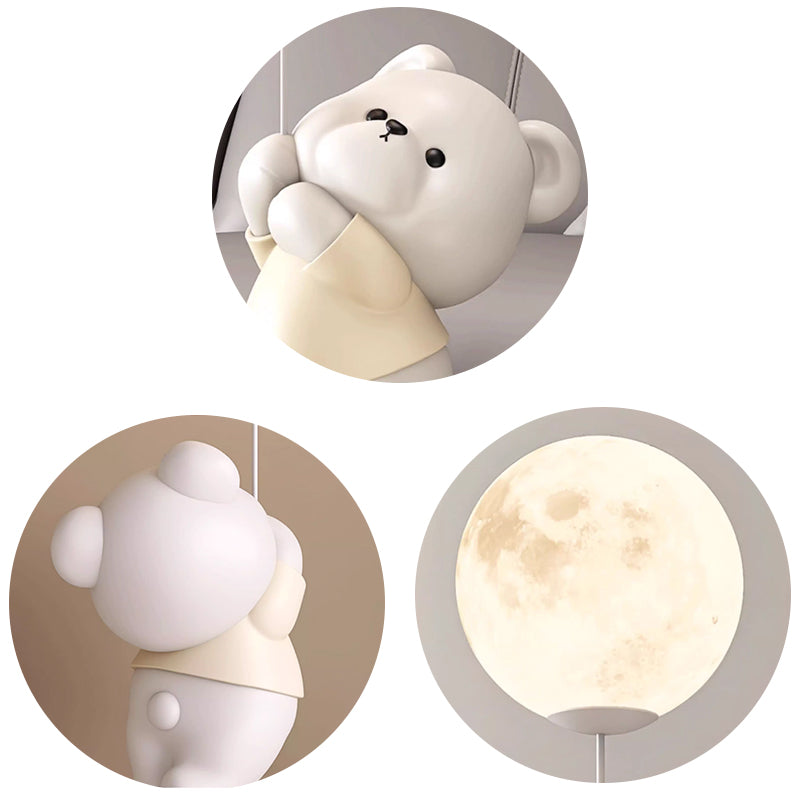Kochwert Cute Bear & Bunny Kids Bedside Lamp – Warm Night Light for Bedroom & Living Room
