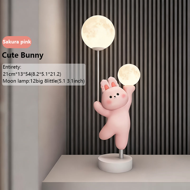 Kochwert Cute Bear & Bunny Kids Bedside Lamp – Warm Night Light for Bedroom & Living Room