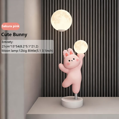 Kochwert Cute Bear & Bunny Kids Bedside Lamp – Warm Night Light for Bedroom & Living Room