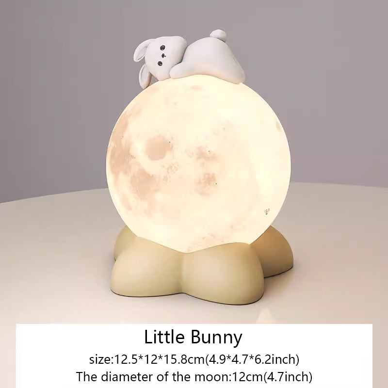 Kochwert Cute Bear & Bunny Kids Bedside Lamp – Warm Night Light for Bedroom & Living Room