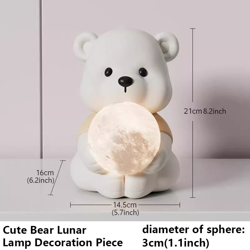Kochwert Cute Bear & Bunny Kids Bedside Lamp – Warm Night Light for Bedroom & Living Room