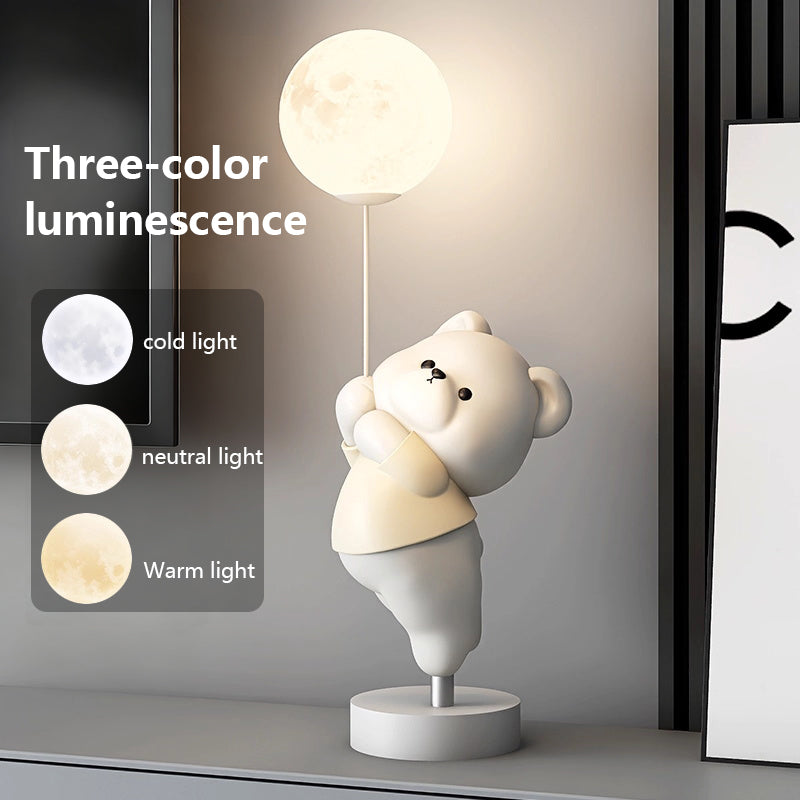 Kochwert Cute Bear & Bunny Kids Bedside Lamp – Warm Night Light for Bedroom & Living Room