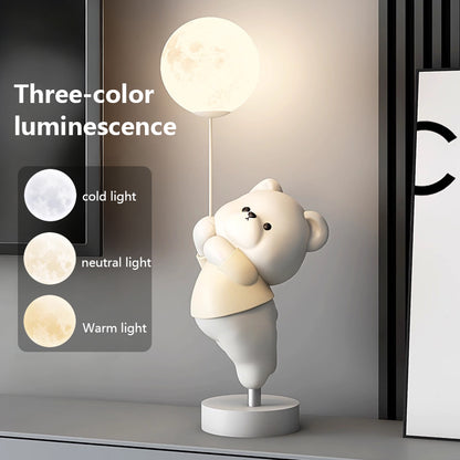 Kochwert Cute Bear & Bunny Kids Bedside Lamp – Warm Night Light for Bedroom & Living Room