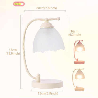 Kochwert Fairy Style Bedside Table Lamp – Romantic Floral Light for Cozy Bedroom Lighting