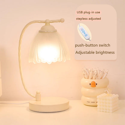 Kochwert Fairy Style Bedside Table Lamp – Romantic Floral Light for Cozy Bedroom Lighting