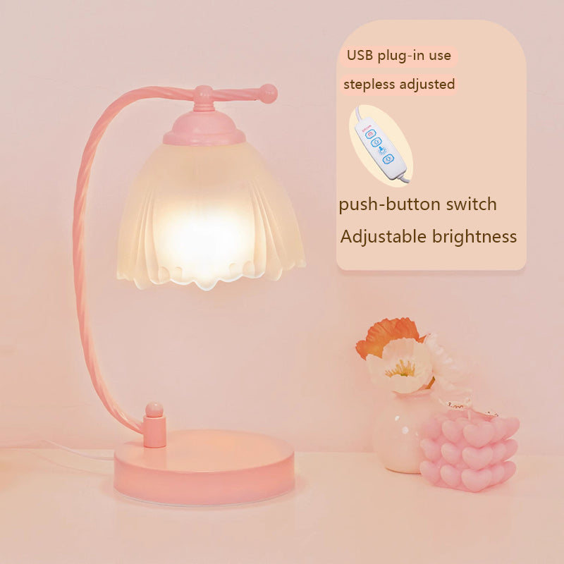Kochwert Fairy Style Bedside Table Lamp – Romantic Floral Light for Cozy Bedroom Lighting