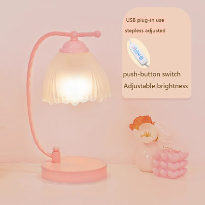 Kochwert Fairy Style Bedside Table Lamp – Romantic Floral Light for Cozy Bedroom Lighting