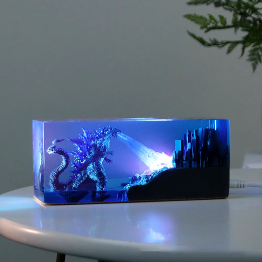 Kochwert Godzilla Resin Night Light – Creative City Battle Lamp for Home Decor and Gifts
