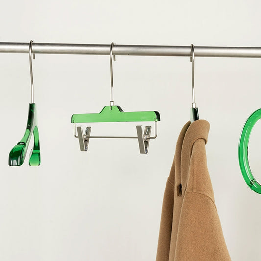 Kochwert Green Acrylic Clothing Hanger with Metal Hook – Clothing Display and Home Storage-1