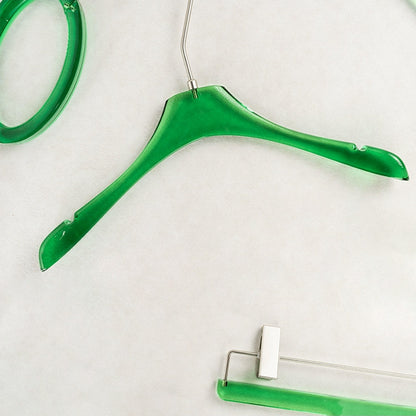 Kochwert Green Acrylic Clothing Hanger with Metal Hook – Clothing Display and Home Storage-11