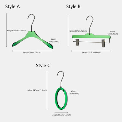 Kochwert Green Acrylic Clothing Hanger with Metal Hook – Clothing Display and Home Storage-2